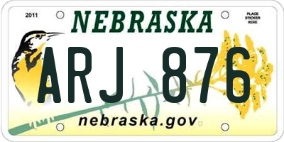 NE license plate ARJ876