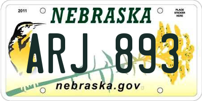 NE license plate ARJ893