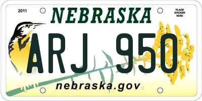 NE license plate ARJ950