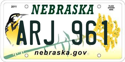 NE license plate ARJ961