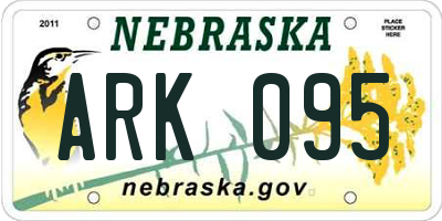 NE license plate ARK095
