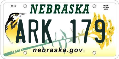 NE license plate ARK179