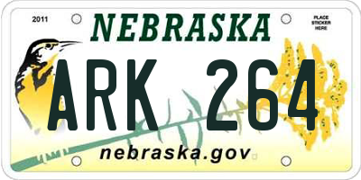 NE license plate ARK264