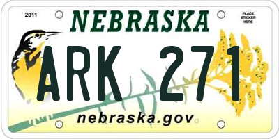 NE license plate ARK271