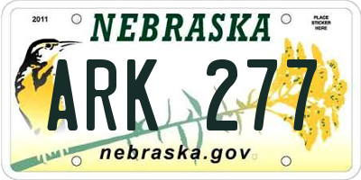 NE license plate ARK277