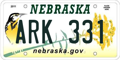 NE license plate ARK331