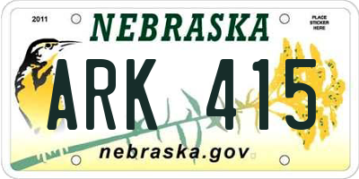 NE license plate ARK415