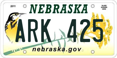 NE license plate ARK425