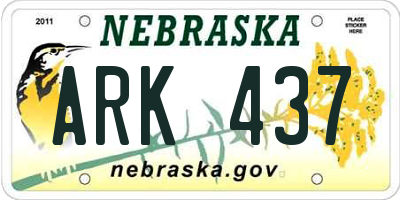 NE license plate ARK437