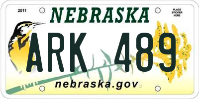 NE license plate ARK489