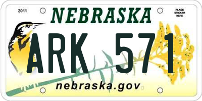 NE license plate ARK571