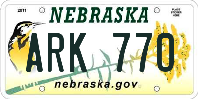 NE license plate ARK770