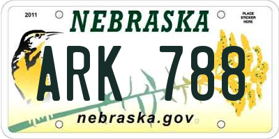 NE license plate ARK788