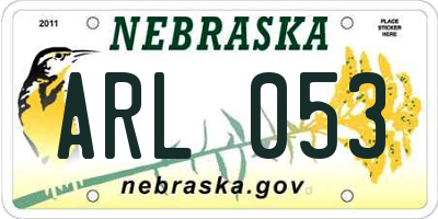 NE license plate ARL053