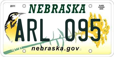 NE license plate ARL095