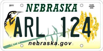 NE license plate ARL124
