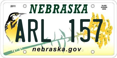 NE license plate ARL157