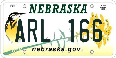 NE license plate ARL166