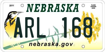 NE license plate ARL168