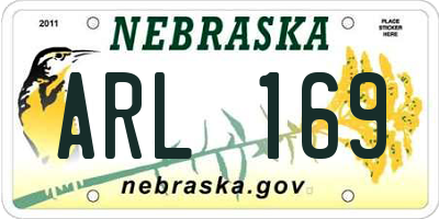 NE license plate ARL169