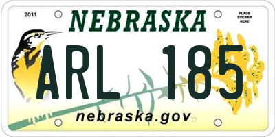 NE license plate ARL185