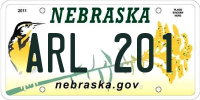 NE license plate ARL201