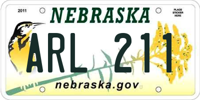NE license plate ARL211