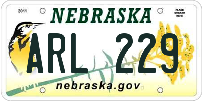 NE license plate ARL229