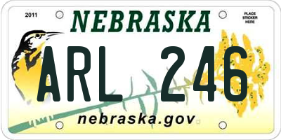 NE license plate ARL246