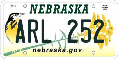 NE license plate ARL252