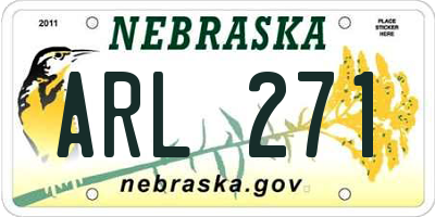 NE license plate ARL271