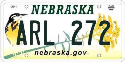 NE license plate ARL272