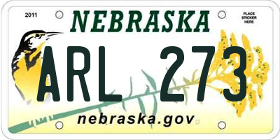 NE license plate ARL273