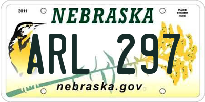 NE license plate ARL297
