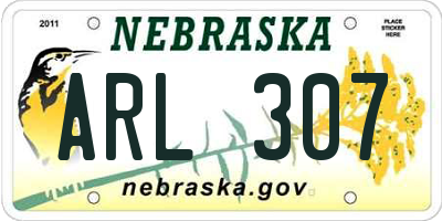NE license plate ARL307