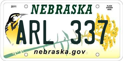 NE license plate ARL337
