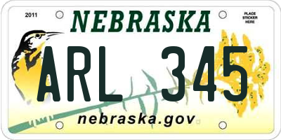 NE license plate ARL345