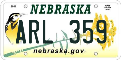NE license plate ARL359