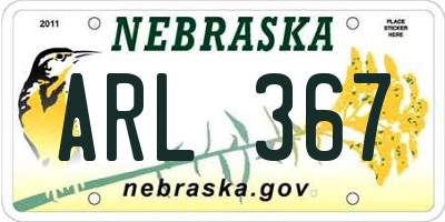 NE license plate ARL367