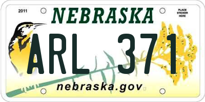 NE license plate ARL371