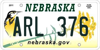 NE license plate ARL376