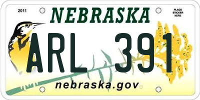 NE license plate ARL391