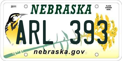 NE license plate ARL393