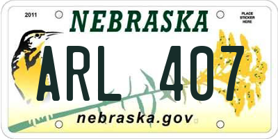 NE license plate ARL407