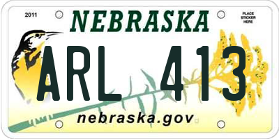 NE license plate ARL413