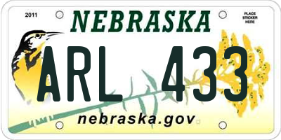 NE license plate ARL433