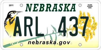 NE license plate ARL437