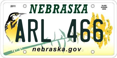 NE license plate ARL466