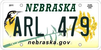 NE license plate ARL479
