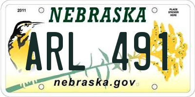 NE license plate ARL491